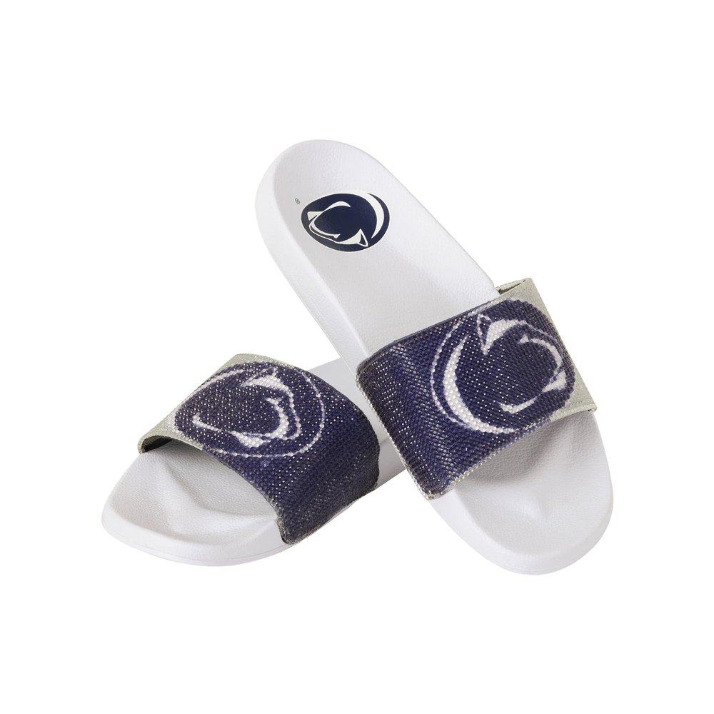FOCO Women's NCAA College Big Logo Shimmer Slide Flip Flop Sandals, Team Color, 9-10