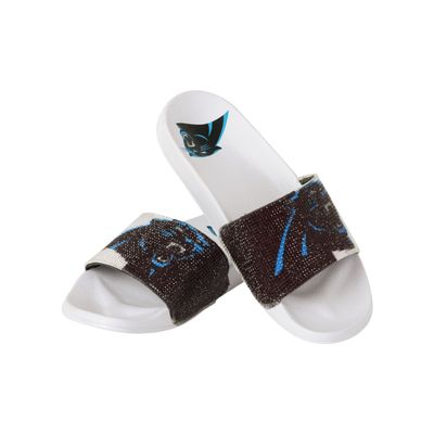 FOCO Carolina Panthers NFL Womens Big Logo Shimmer Slide - L