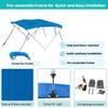 Savvycraft 4 Bow Bimini Top, 10 Feet Long Square Tube Bimini Top Set, Includes Marine Grade Canvas Cover, Storage Boot, Rear Poles with 1 Inch Aluminum Frame, Blue Color, 4 Bow 120"L 54"H 73"- 78"W view 3