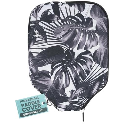 Palms-O-Aces Pickleball Paddle Cover | Canvas Padded Pickleball Paddles Sleeve with Zipper | Lightweight Protective Paddle Case for Standard Paddles | Paddle Cover Accessory | Black and White Palms