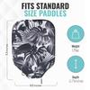 Palms-O-Aces Pickleball Paddle Cover | Canvas Padded Pickleball Paddles Sleeve with Zipper | Lightweight Protective Paddle Case for Standard Paddles | Paddle Cover Accessory | Black and White Palms view 3