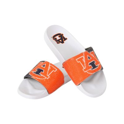 FOCO Women's NCAA College Big Logo Shimmer Slide Flip Flop Sandals, Team Color, 9-10