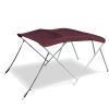 Savvycraft 4 Bow Bimini Top, 10 Feet Long Square Tube Bimini Top Set, Includes Marine Grade Canvas Cover, Storage Boot, Rear Poles with 1 Inch Aluminum Frame,Burgundy,4 Bow 120" L 54" H 79"- 84" W view 1