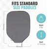 Palms-O-Aces Pickleball Paddle Cover | Canvas Padded Pickleball Paddles Sleeve with Zipper | Lightweight Protective Paddle Case for Standard Paddles | Paddle Cover Accessory | Gray view 3