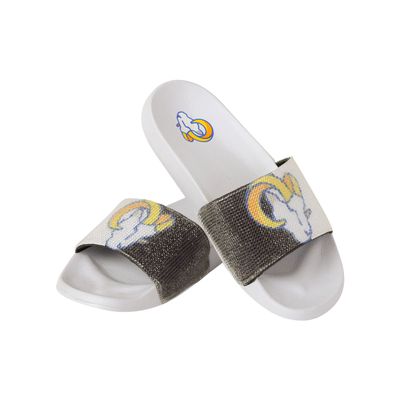 FOCO Los Angeles Rams NFL Womens Big Logo Shimmer Slide - S