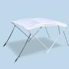 Savvycraft 4 Bow Bimini Top, 10 Feet Long Square Tube Bimini Top Set, Includes Marine Grade Canvas Cover, Storage Boot, Rear Poles with 1 Inch Aluminum Frame, White Color, 4 Bow 120"L 54"H 85"- 90"W view 1