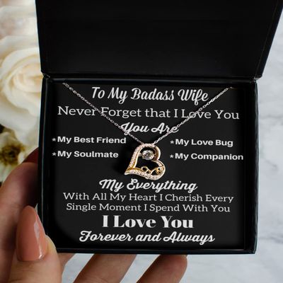 to My Badass Wife Necklace, Necklace for Wife, Birthday Gift for Wife, Gift for Wife, for Wife, Gift for Wife Birthday - Love Dancing