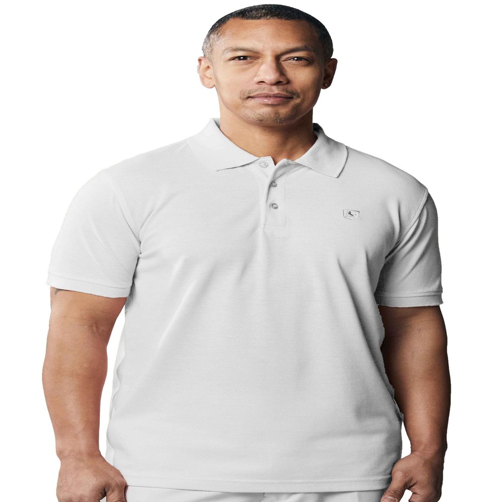 STACY ADAMS Solid and Fancy Mens Polo (XL, White)