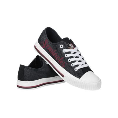 FOCO Florida State Seminoles NCAA Womens Color Glitter Low Top Canvas Shoes - 9