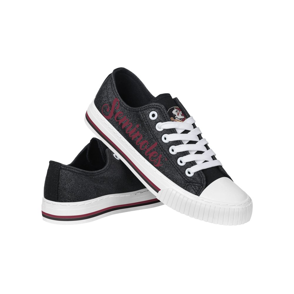 FOCO Florida State Seminoles NCAA Womens Color Glitter Low Top Canvas Shoes - 9
