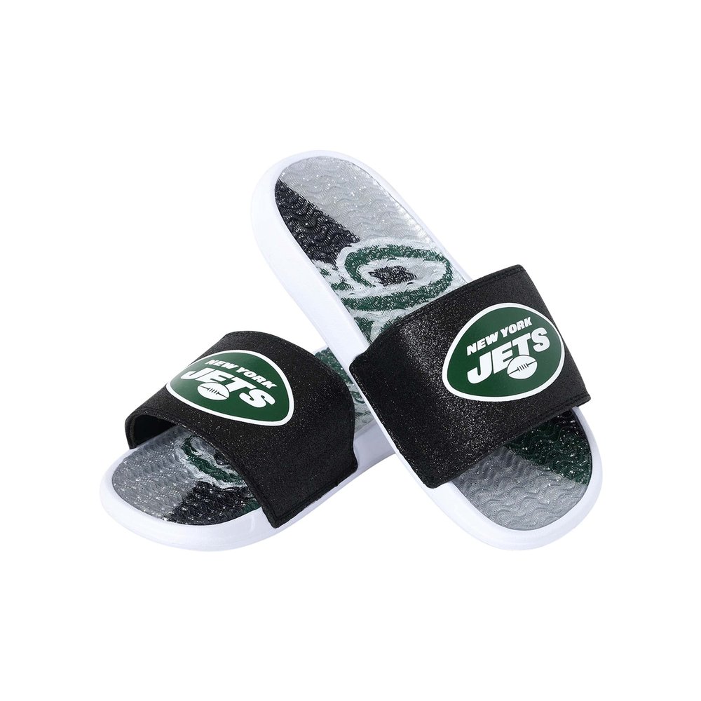 FOCO New York Jets NFL Womens Glitter Gel Slide - XL