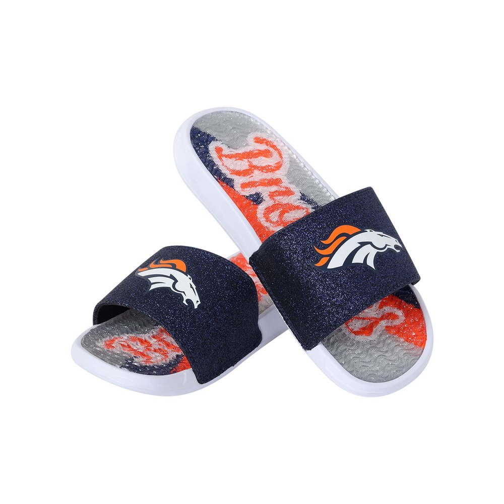 FOCO Denver Broncos NFL Womens Glitter Gel Slide - S