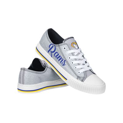 FOCO Los Angeles Rams NFL Womens Color Glitter Low Top Canvas Shoes - 7