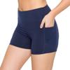 ALWAYS Women's 3" Yoga Shorts - Premium Soft Tummy Control Workout Stretch Solid Leggings Pants with Pockets Navy XS view 1