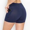 ALWAYS Women's 3" Yoga Shorts - Premium Soft Tummy Control Workout Stretch Solid Leggings Pants with Pockets Navy XS view 3
