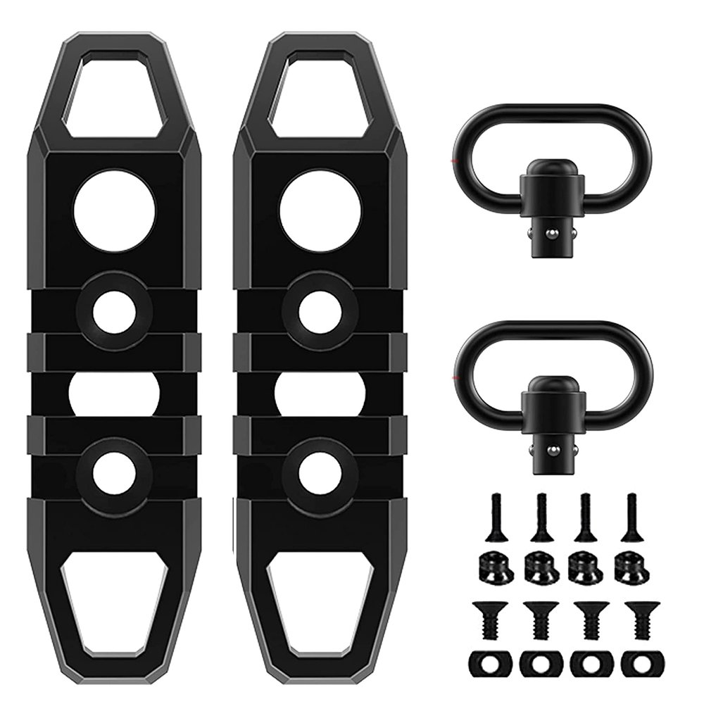 Gotical Compatible Mloks/Keymods Picatinny Rail,3-Aluminum Picatinny Rail Section Accessories for Mloks/Keymods System (Pack of 2 - Black)