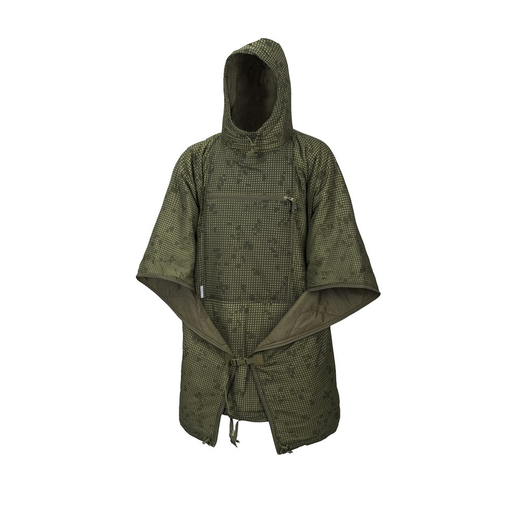 Helikon-Tex Swagman Roll Military Poncho, Bushcraft Line - Multi-purpose Rain Poncho & Emergency Cape - Survival and Military Gear - Woobie Blanket & Jacket (Desert Night Camo)