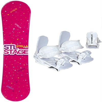 Symbolic 140cm Stella Stage Pink Snowboard White Bindings Women's Girl's Package (Bindings White M/L Lady(fit 7.5-9.5), 140cm Stage Pink (djoy100))