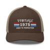 1975 51st Birthday Embroidered Trucker Hat Cap, 51 Year Old Birthday Hat Gift Brown/Khaki view 1