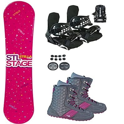 Symbolic 140 Stella Stage Pink Snowboard Bindings & Northwave Vintage Z65 Boots 7 7.5 Package (140cm Stage Pink (djoy 101), Boot Fit Ladys 7-7.5 (z65))
