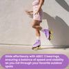 Sure-Grip Oasis Outdoor Roller Skates for Men & Women | High Rebound Soft 57mm 82A Urethane Wheels & ABEC 3 Bearings | Nylon Sole with Strong Trucks - Lace Up Facility - Made in USA (Lavender Color) view 4