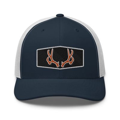 Gunner Gear Deer Hunting Hat for Men Blaze Orange Buck Antlers Authentic Yupoong 6606 Snapback Trucker Hat