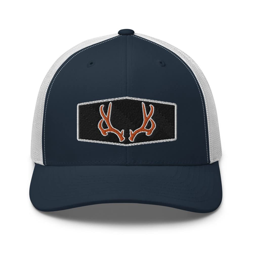 Gunner Gear Deer Hunting Hat for Men Blaze Orange Buck Antlers Authentic Yupoong 6606 Snapback Trucker Hat