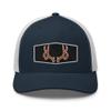 Gunner Gear Deer Hunting Hat for Men Blaze Orange Buck Antlers Authentic Yupoong 6606 Snapback Trucker Hat view 1