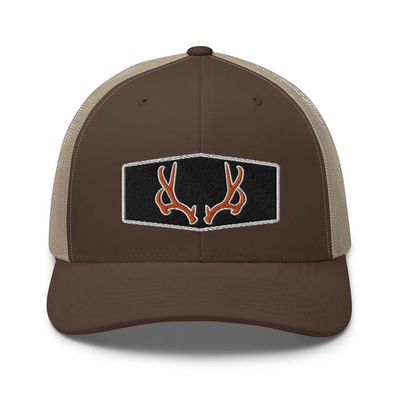 Gunner Gear Deer Hunting Hat for Men Blaze Orange Buck Antlers Authentic Yupoong 6606 Snapback Trucker Hat