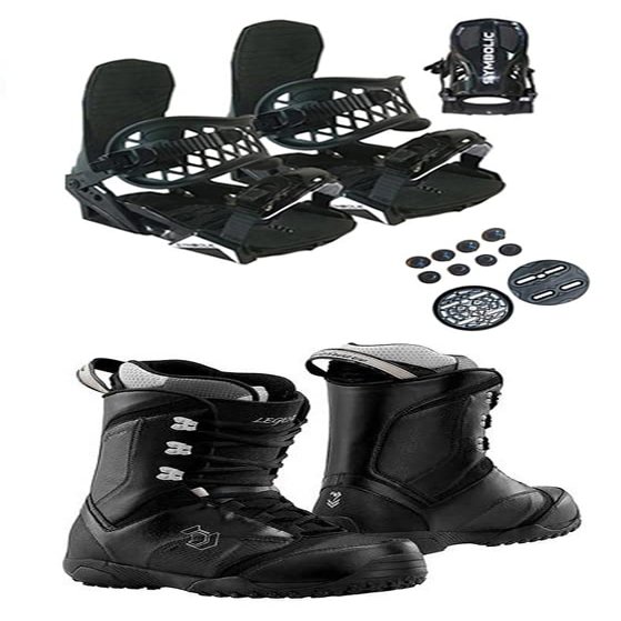 Symbolic Northwave Legend Lace Snowboard Boots Bindings Package Black White Black Bindings to Fit Boot, Boot Fit Ladys 5.5-6 (Z54)