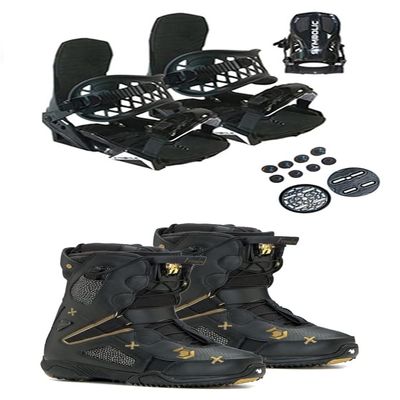 Symbolic Northwave Freedom SL Snowboard Boots Bindings Women's Girls Package 6 6.5 Black Gold Black Bindings to Fit Boot, Boot Fit Ladys 6-6.5 (Z48)