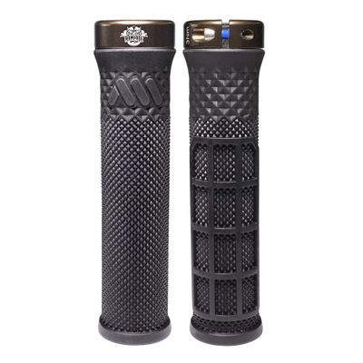 All Mountain Style AMS Cero Grips - Lock-on Dual Pattern, Dual Density, Under 100 Grams Grips, Red Bull Rampage Black