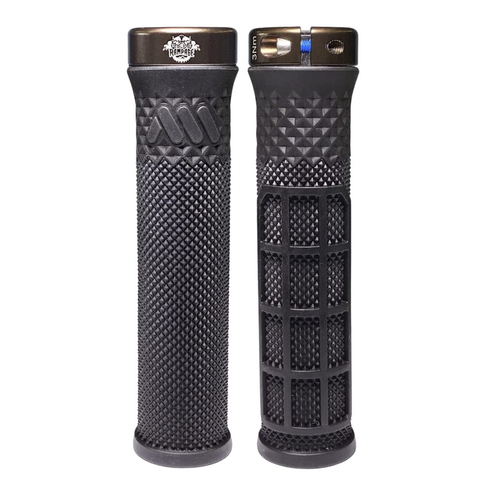 All Mountain Style AMS Cero Grips - Lock-on Dual Pattern, Dual Density, Under 100 Grams Grips, Red Bull Rampage Black
