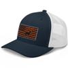 Gunner Gear Deer Hunting Hat for Men Blaze Orange American Flag Buck Authentic Yupoong 6606 Snapback Trucker Hat view 2