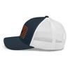Gunner Gear Deer Hunting Hat for Men Blaze Orange American Flag Buck Authentic Yupoong 6606 Snapback Trucker Hat view 3