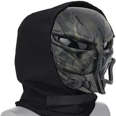Tactical Mask Balaclava Mask Full face Protection Transparent Goggles Adjustable Skull Mask,for Halloween Role Playing,BCP,21*12*23cm