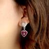 Florida State Seminoles Amara Silver Crystal Heart Earrings Jewelry Gift FSU view 2