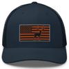 Gunner Gear Deer Hunting Hat for Men Blaze Orange American Flag Buck Authentic Yupoong 6606 Snapback Trucker Hat view 1