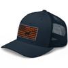 Gunner Gear Deer Hunting Hat for Men Blaze Orange American Flag Buck Authentic Yupoong 6606 Snapback Trucker Hat view 2