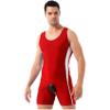 Yihuimin Men's One Piece Sleeveless U Neck Tank Backless Bodysuit Jumpsuit Wrestling Singlet Red XX-Large