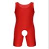 Yihuimin Men's One Piece Sleeveless U Neck Tank Backless Bodysuit Jumpsuit Wrestling Singlet Red XX-Large view 3