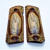Colt 1911 Full Size Custom Wood Grips Gold Silver Virgin Mary Lady of Guadalupe view 1