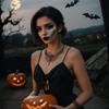 BriLove Halloween Costume Spider Cobwebs Necklace Earrings Set Gothic Skull Full Crystal Pendant Collar Jewelry for Women Cosplay Party Ruby Color Black-Tone view 2