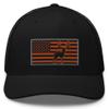 Gunner Gear Deer Hunting Hat for Men Blaze Orange American Flag Buck Authentic Yupoong 6606 Snapback Trucker Hat view 1