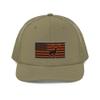 Gunner Gear Deer Hunting Hat for Men Blaze Orange American Flag Buck Authentic Trucker Hat view 1