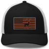 Gunner Gear Deer Hunting Hat for Men Blaze Orange American Flag Buck Authentic Yupoong 6606 Snapback Trucker Hat view 1