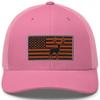Gunner Gear Deer Hunting Hat for Men Blaze Orange American Flag Buck Authentic Yupoong 6606 Snapback Trucker Hat view 1