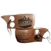 Don't Stop Exploring Personalized Portable Kuksa Wood Camp Mug - 100% Natural Wooden Cup with Carabiner, Custom Name Camping Wooden Mug & Bushcraft Cup view 1