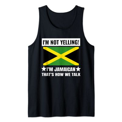 I'm Not Yelling I'm Jamaican Jamaica Flag Funny Unisex Mens Tank Top