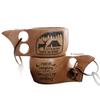 Let's Sleep Under The Stars Personalized Portable Kuksa Wood Camp Mug - 100% Natural Wooden Cup with Carabiner, Custom Name Camping Wooden Mug & Bushcraft Cup view 1